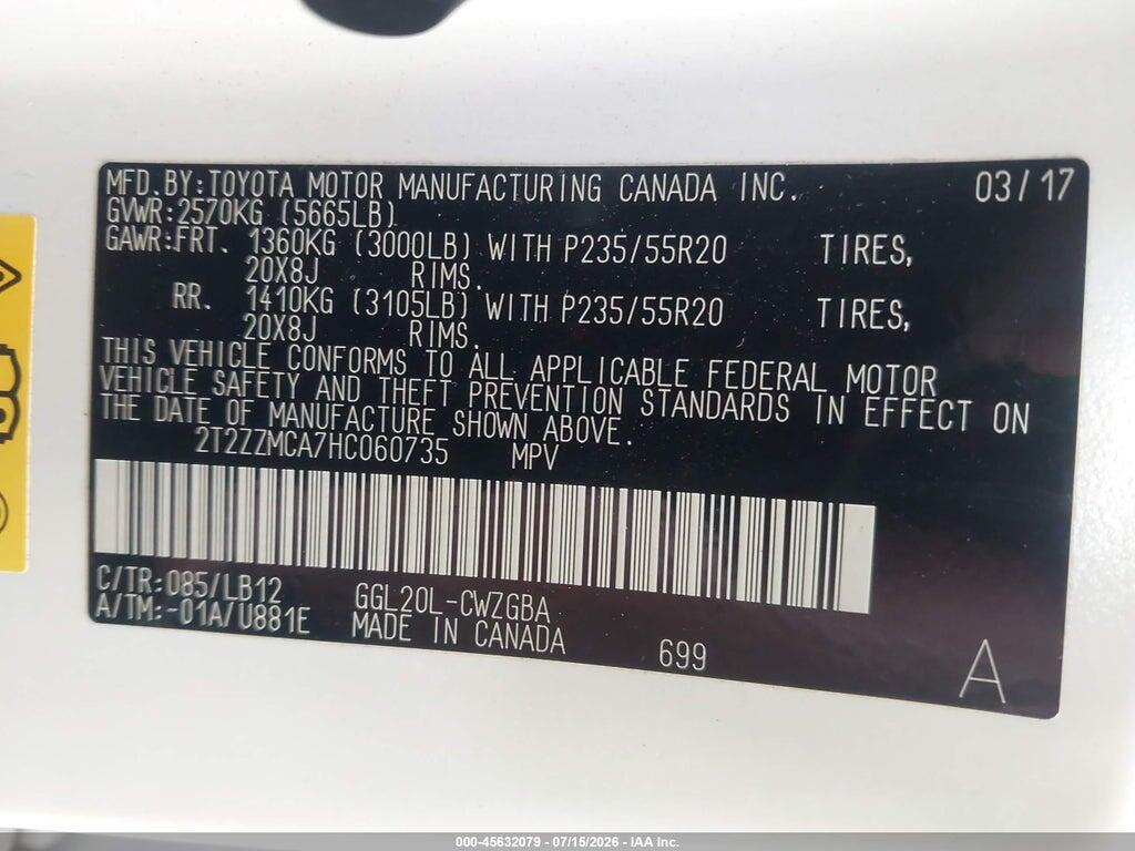2T2ZZMCA7HC060735 2017 LEXUS RX 350 photo no. 9