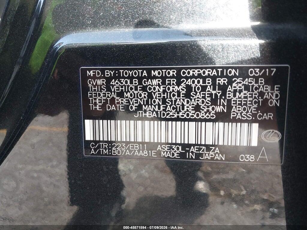 JTHBA1D25H5050865 2017 LEXUS IS 200T photo no. 9