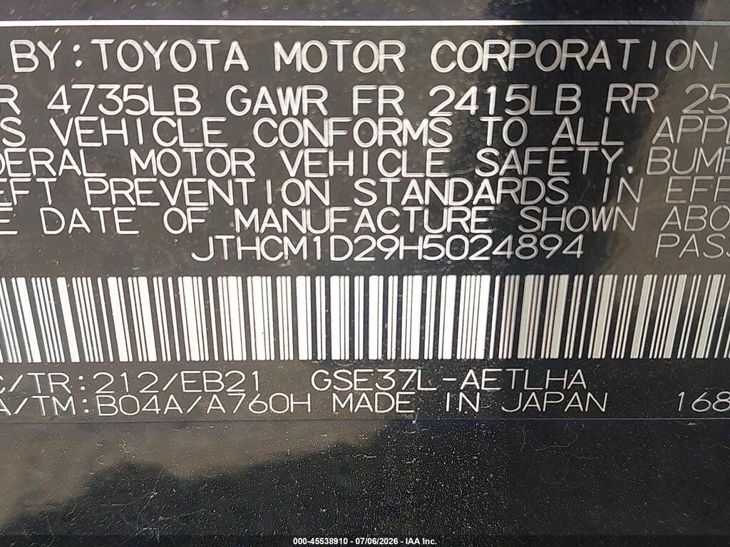 JTHCM1D29H5024894 2017 LEXUS IS 300 photo no. 9