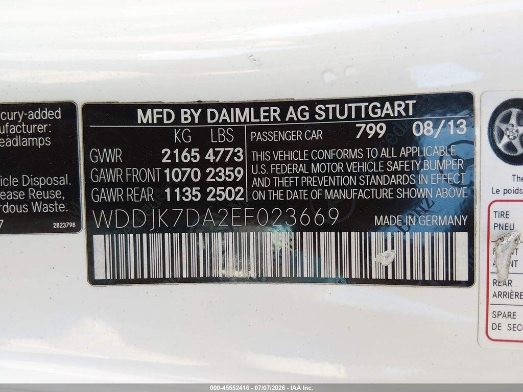 WDDJK7DA2EF023669 2014 MERCEDES-BENZ SL 550 photo no. 9