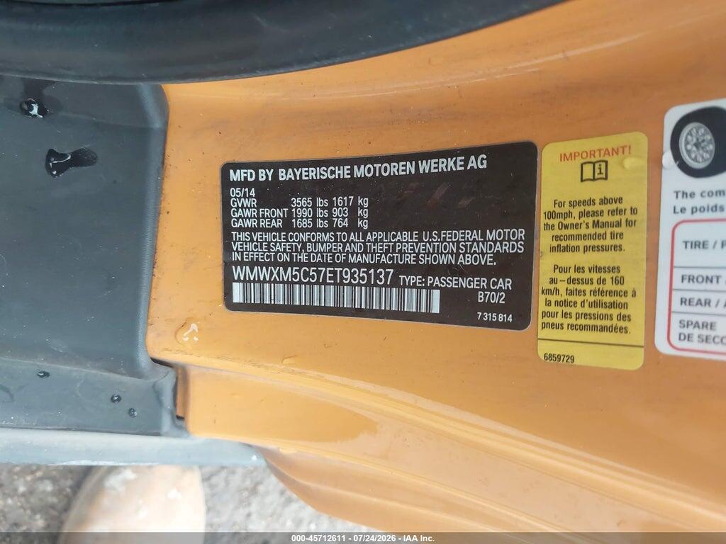 WMWXM5C57ET935137 2014 MINI HARDTOP photo no. 9