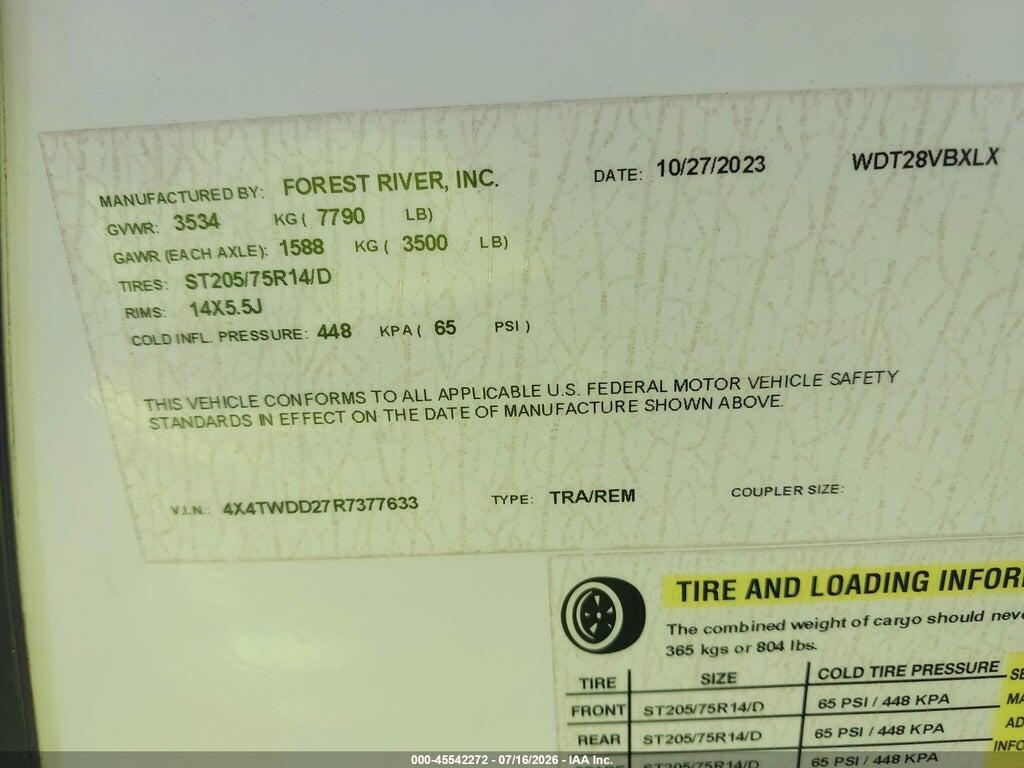 4X4TWDD27R7377633 2024 FOREST RIVER OTHER photo no. 9