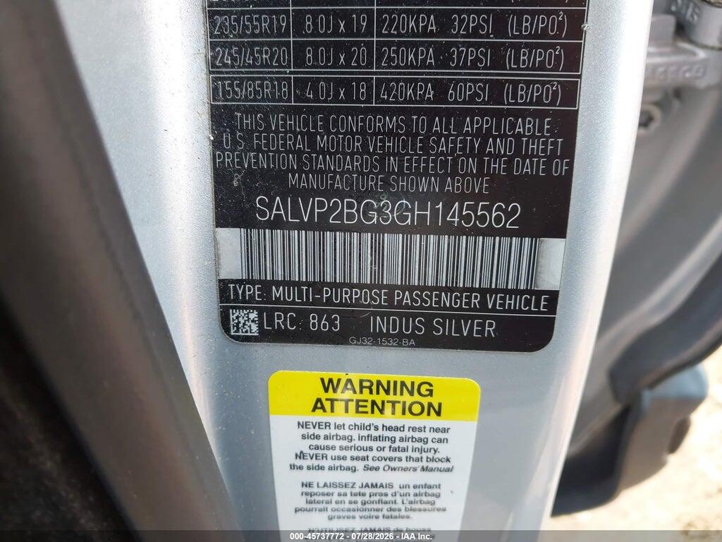 SALVP2BG3GH145562 2016 LAND ROVER RANGE ROVER EVOQUE photo no. 9