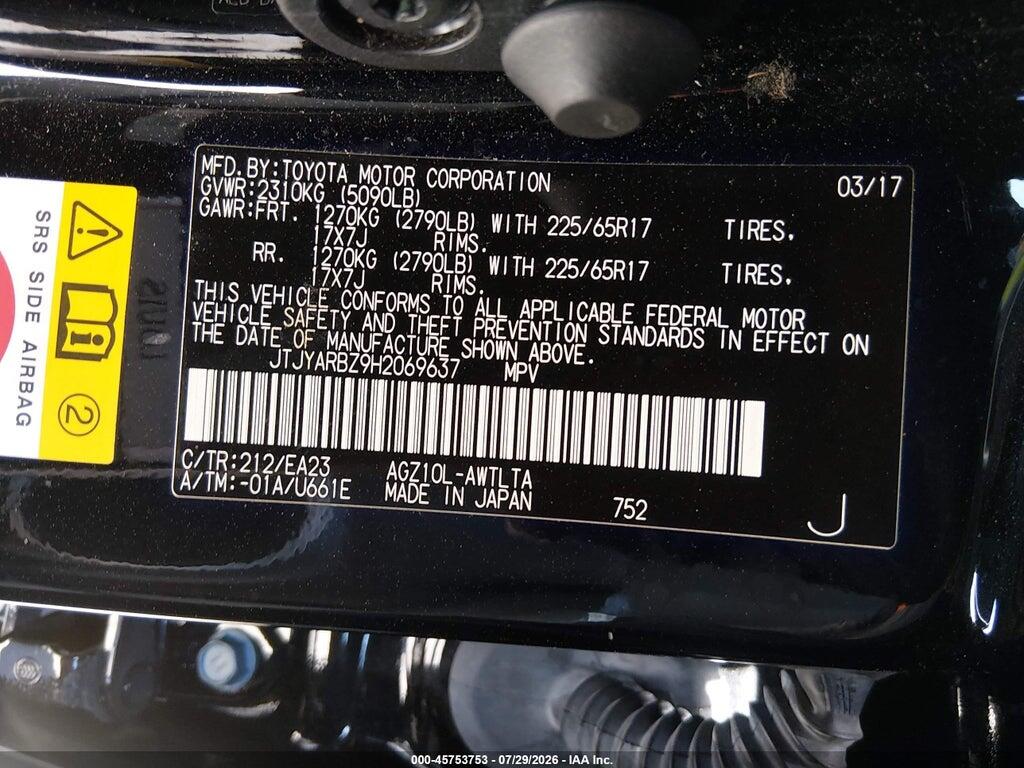 JTJYARBZ9H2069637 2017 LEXUS NX 200T photo no. 9