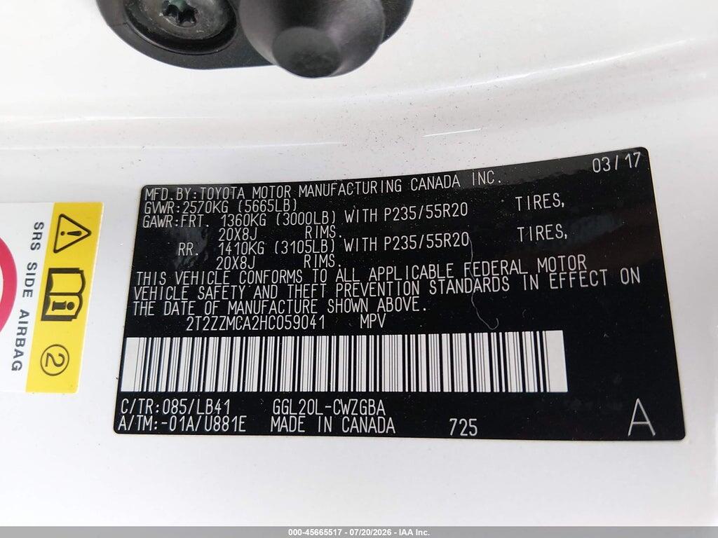 2T2ZZMCA2HC059041 2017 LEXUS RX photo no. 9