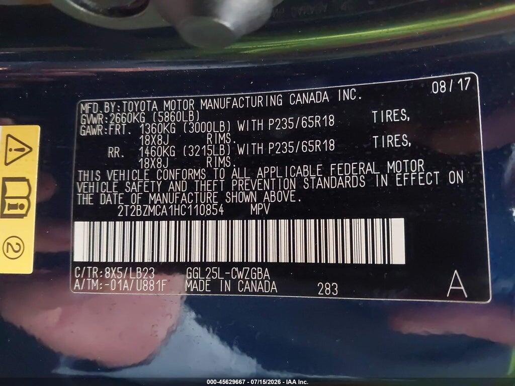 2T2BZMCA1HC110854 2017 LEXUS RX photo no. 8