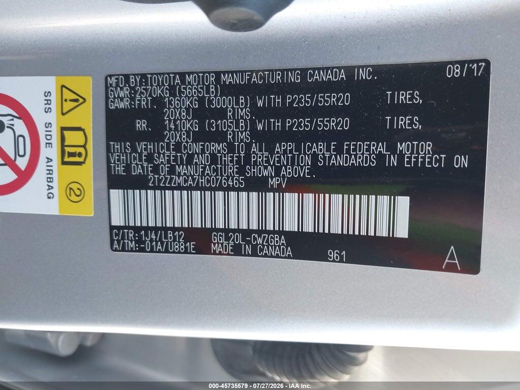 2T2ZZMCA7HC076465 2017 LEXUS RX 350 photo no. 9