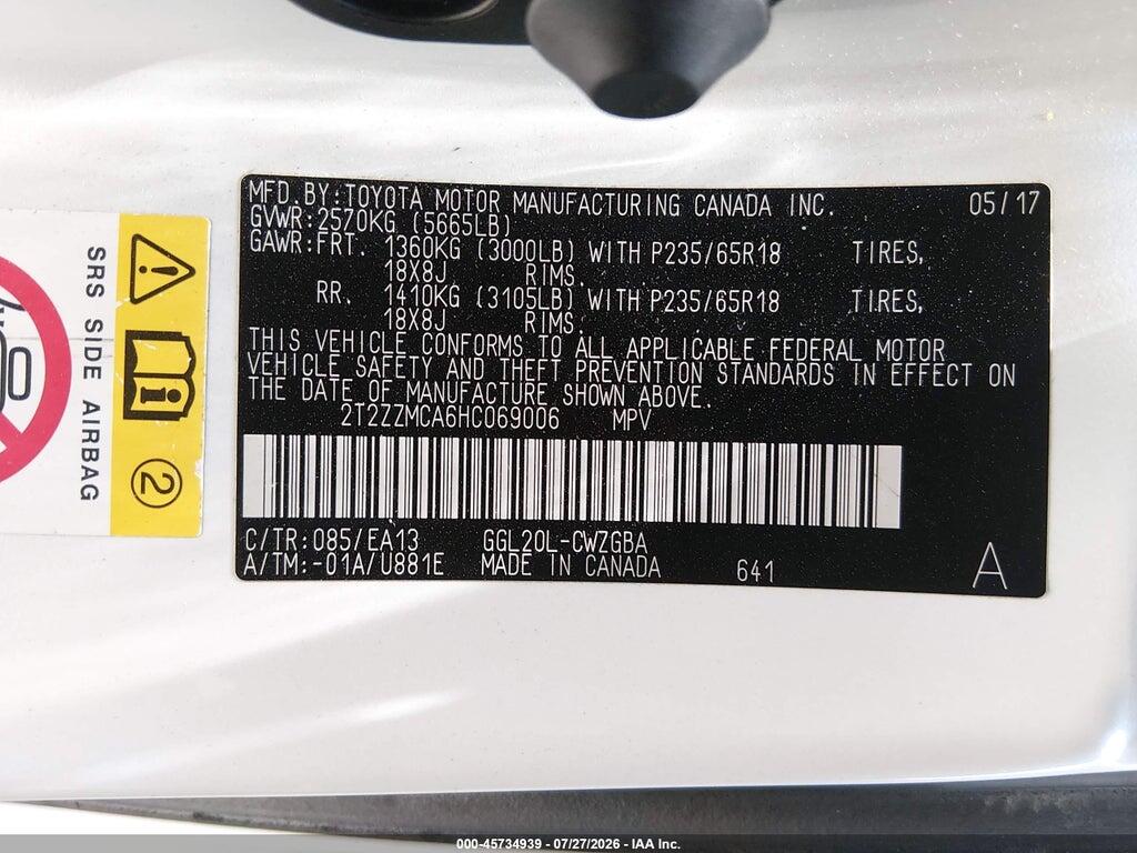 2T2ZZMCA6HC069006 2017 LEXUS RX 350 photo no. 9