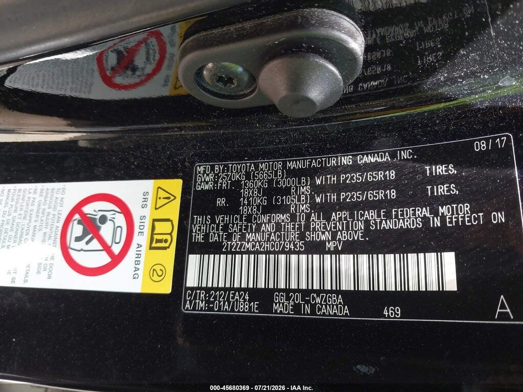 2T2ZZMCA2HC079435 2017 LEXUS RX 350 photo no. 9