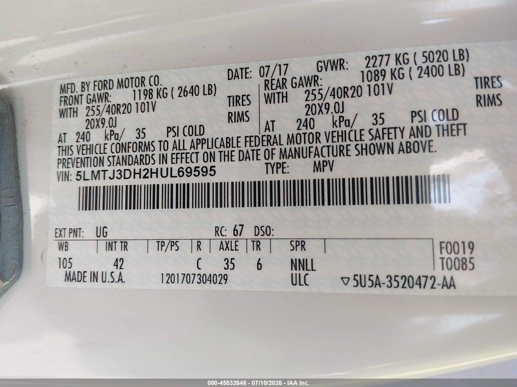 5LMTJ3DH2HUL69595 2017 LINCOLN MKC photo no. 9