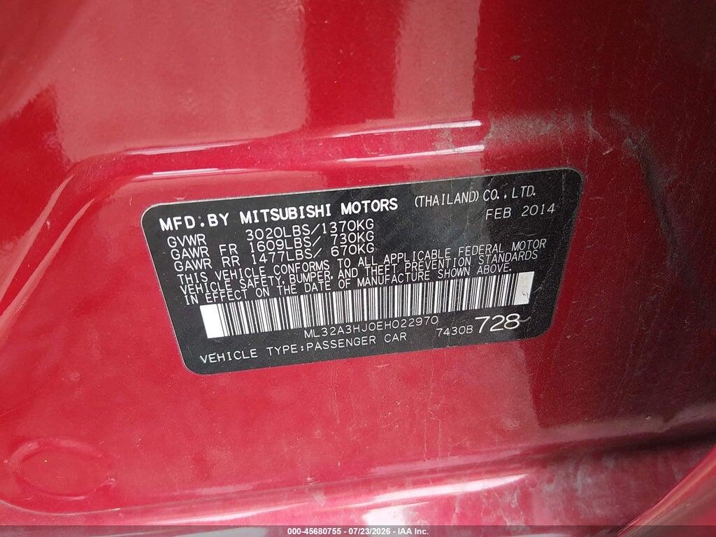 ML32A3HJ0EH022970 2014 MITSUBISHI MIRAGE photo no. 9