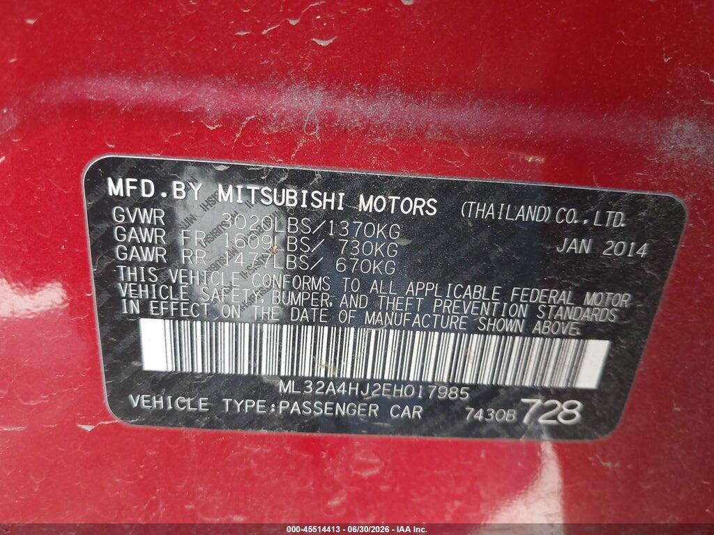 ML32A4HJ2EH017985 2014 MITSUBISHI MIRAGE photo no. 9