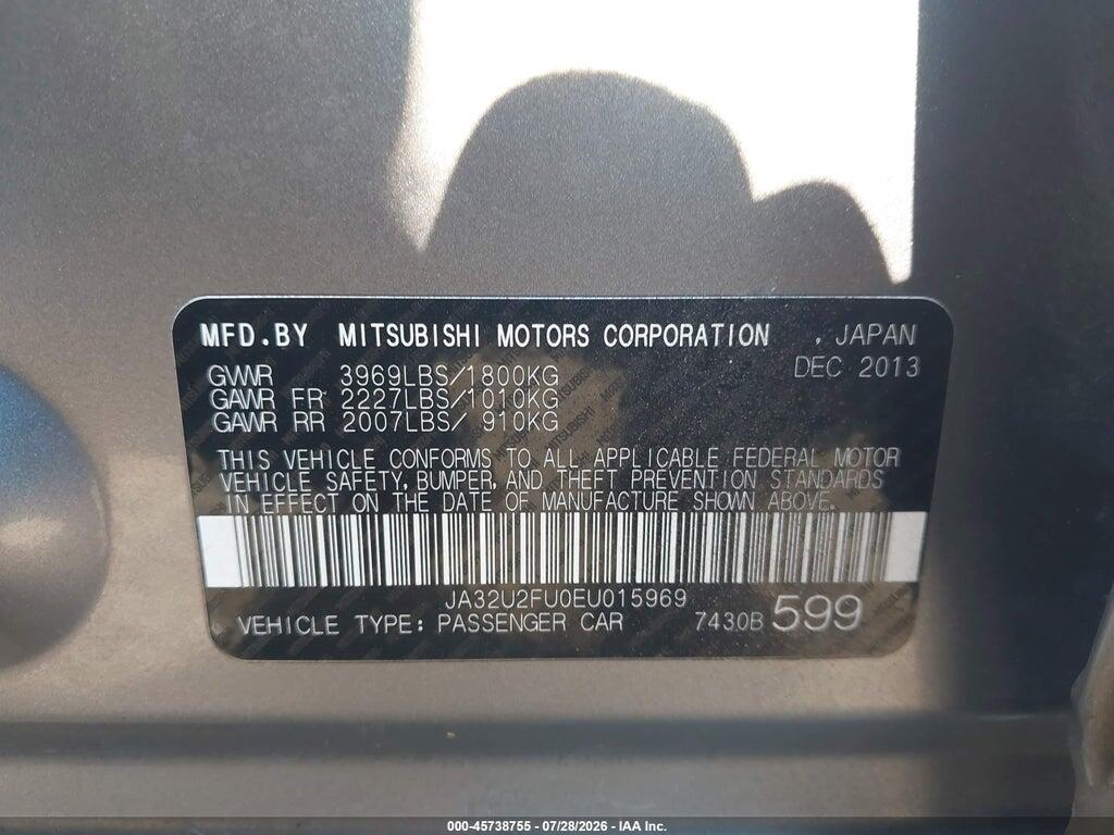 JA32U2FU0EU015969 2014 MITSUBISHI LANCER photo no. 9