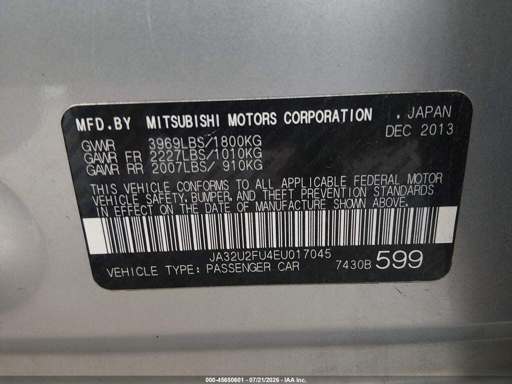 JA32U2FU4EU017045 2014 MITSUBISHI LANCER photo no. 9
