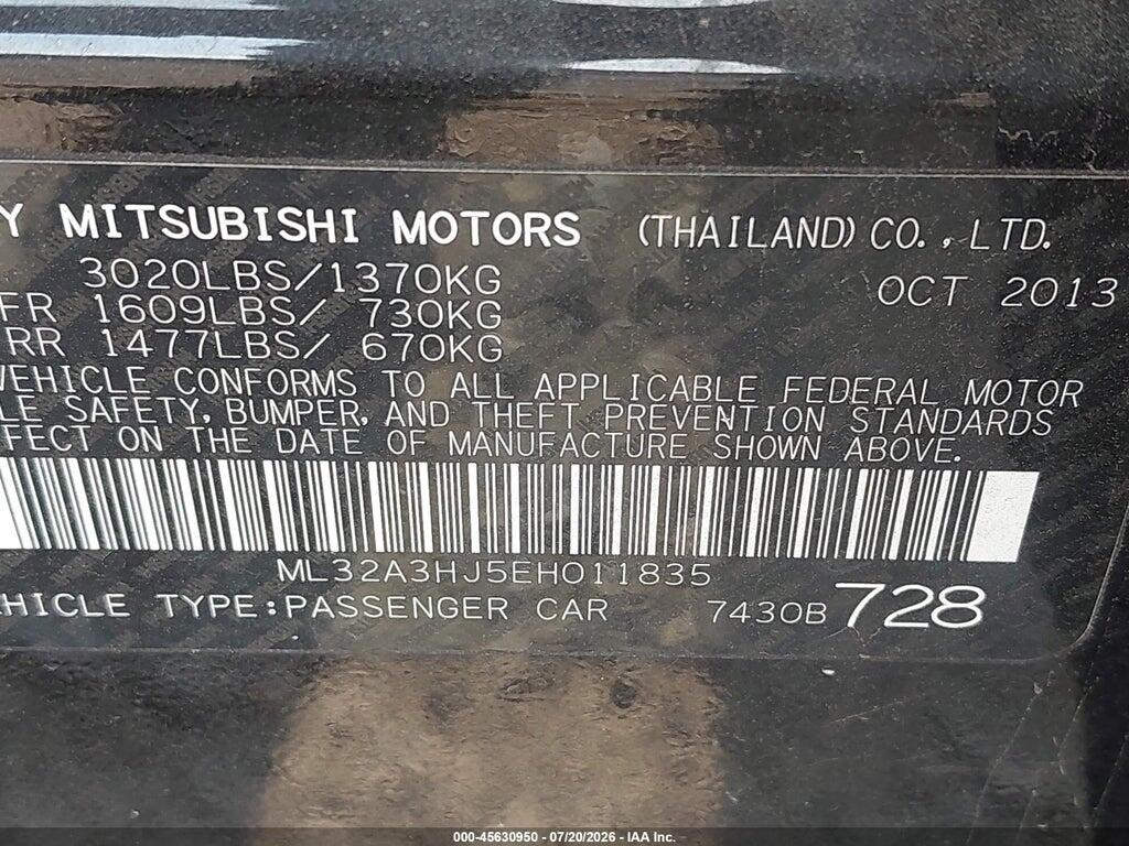 ML32A3HJ5EH011835 2014 MITSUBISHI MIRAGE photo no. 9