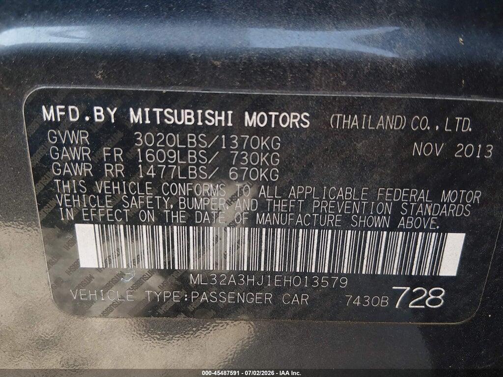 ML32A3HJ1EH013579 2014 MITSUBISHI MIRAGE photo no. 9