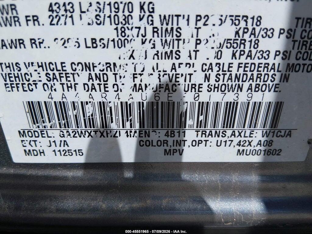 4A4AR4AU6EE017391 2014 MITSUBISHI OUTLANDER SPORT photo no. 9