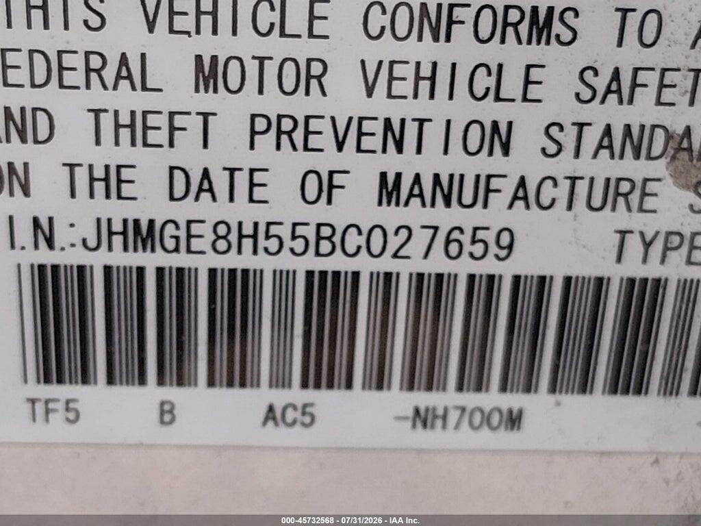 JHMGE8H55BC027659 2011 HONDA FIT photo no. 9