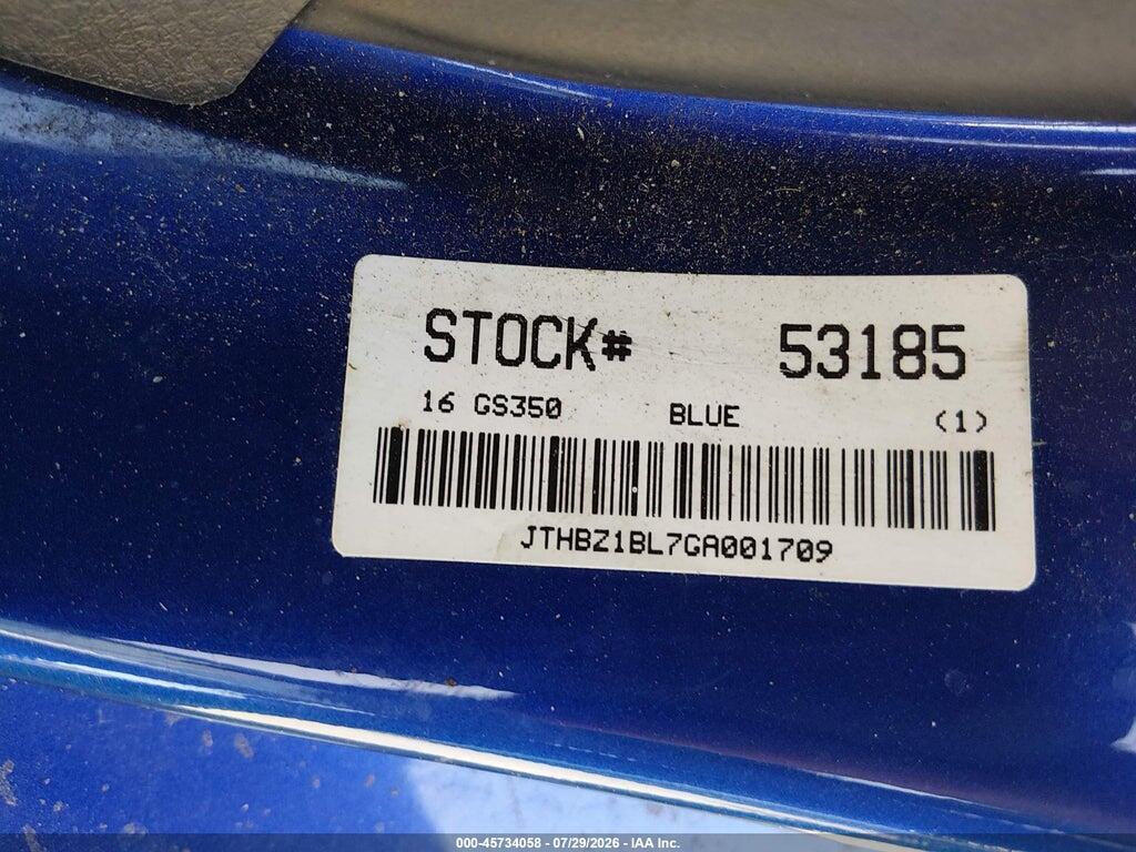 JTHBZ1BL7GA001709 2016 LEXUS GS 350 photo no. 9