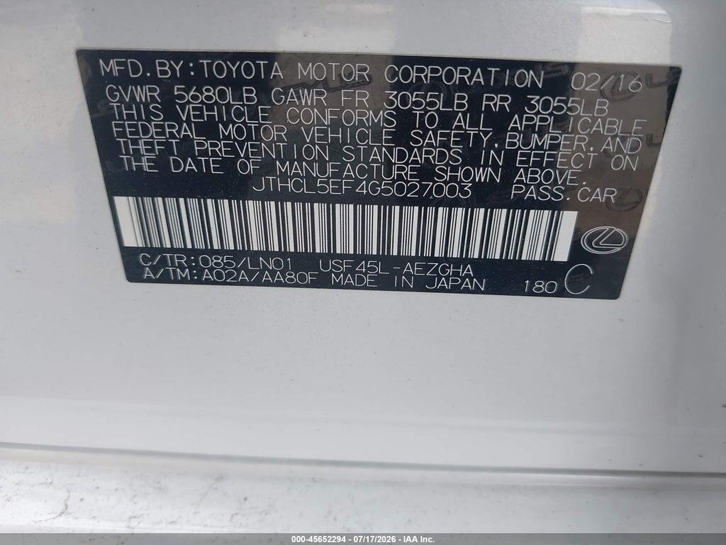 JTHCL5EF4G5027003 2016 LEXUS LS 460 photo no. 9