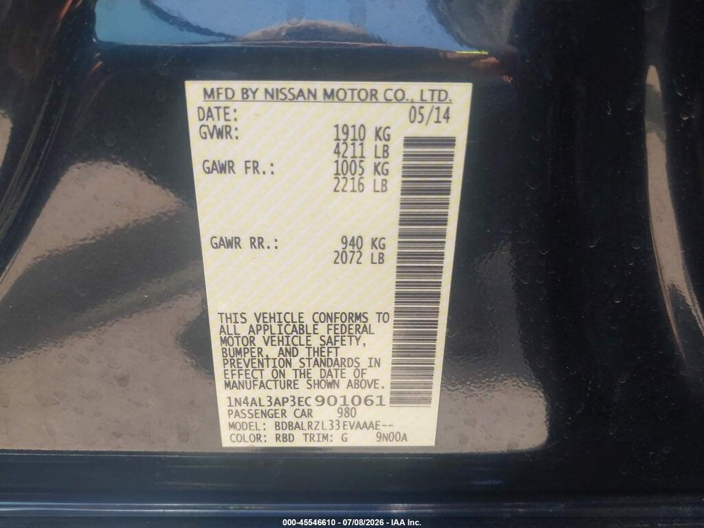 1N4AL3AP3EC901061 2014 NISSAN ALTIMA photo no. 9