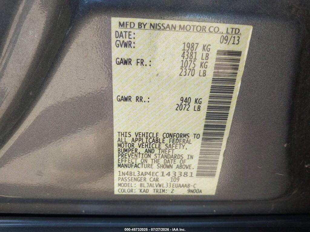 1N4BL3AP4EC143381 2014 NISSAN ALTIMA photo no. 9