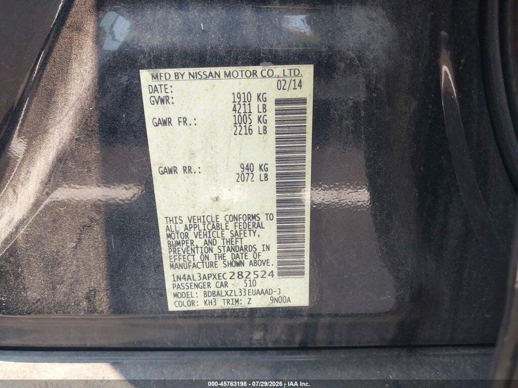 1N4AL3APXEC282524 2014 NISSAN ALTIMA photo no. 9