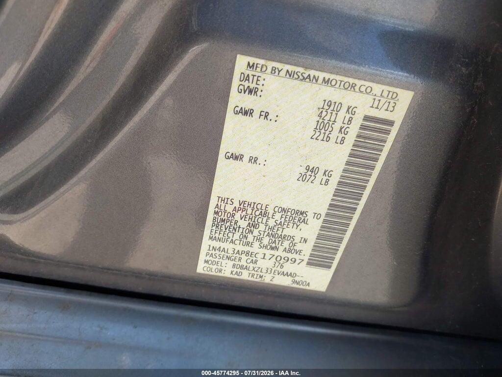 1N4AL3AP8EC170997 2014 NISSAN ALTIMA photo no. 9