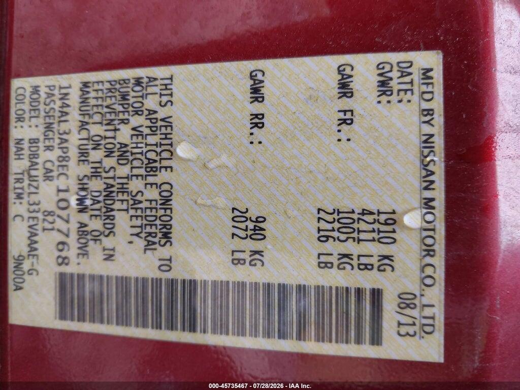 1N4AL3AP8EC107768 2014 NISSAN ALTIMA photo no. 9