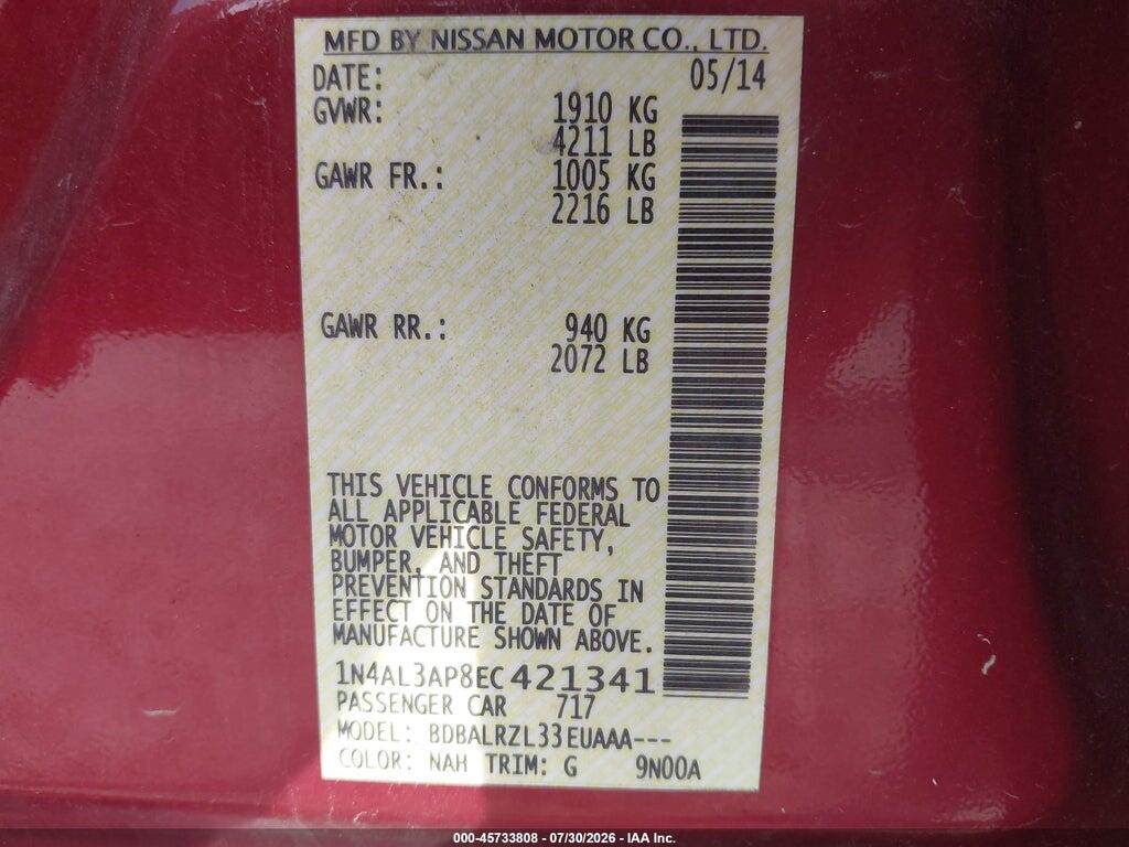 1N4AL3AP8EC421341 2014 NISSAN ALTIMA photo no. 9