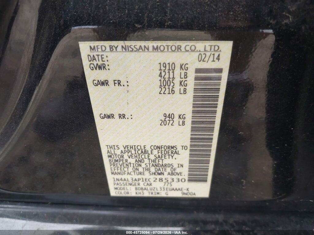 1N4AL3AP1EC285330 2014 NISSAN ALTIMA photo no. 9