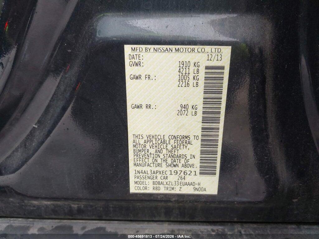 1N4AL3APXEC197621 2014 NISSAN ALTIMA photo no. 9