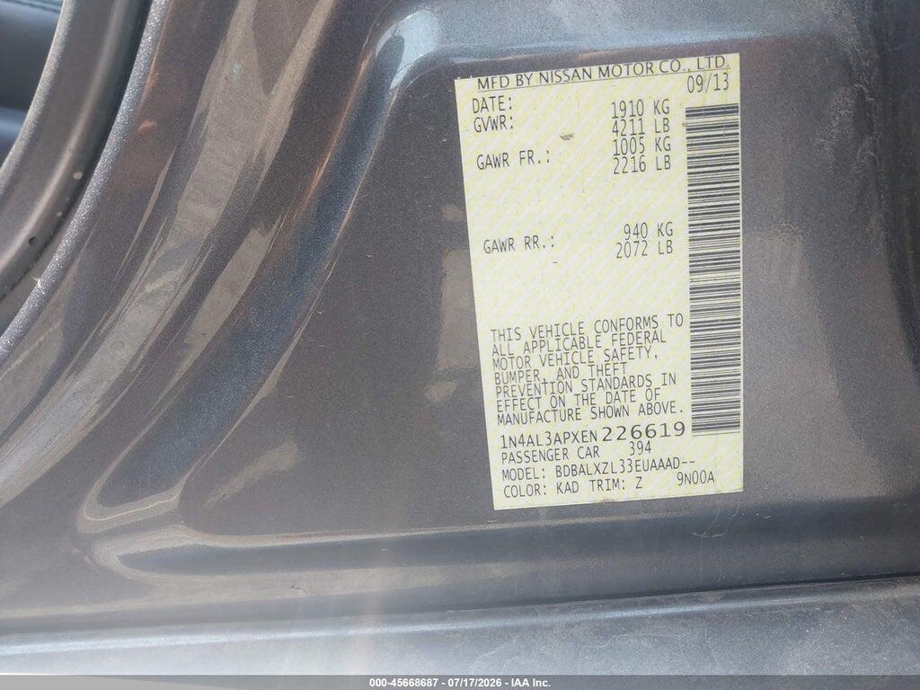 1N4AL3APXEN226619 2014 NISSAN ALTIMA photo no. 9
