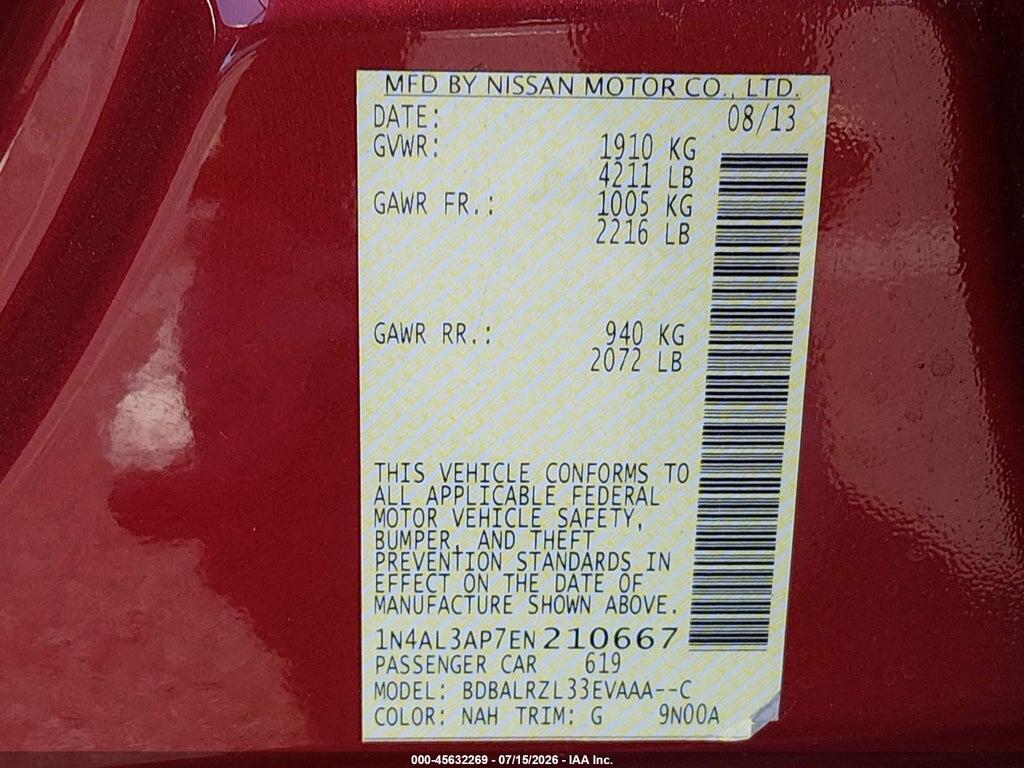 1N4AL3AP7EN210667 2014 NISSAN ALTIMA photo no. 9