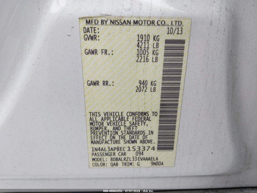 1N4AL3AP8EC153374 2014 NISSAN ALTIMA photo no. 9