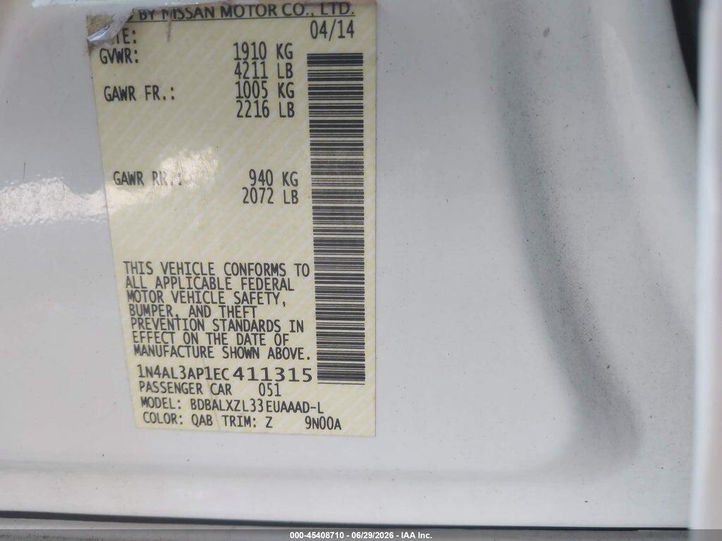 1N4AL3AP1EC411315 2014 NISSAN ALTIMA photo no. 9