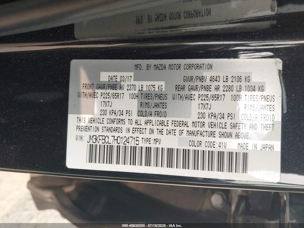 JM3KFBCL7H0124715 2017 MAZDA CX-5 photo no. 9