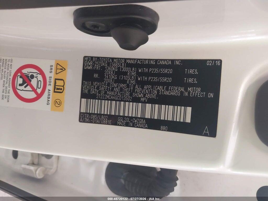 2T2ZZMCA4GC013502 2016 LEXUS RX 350 photo no. 9