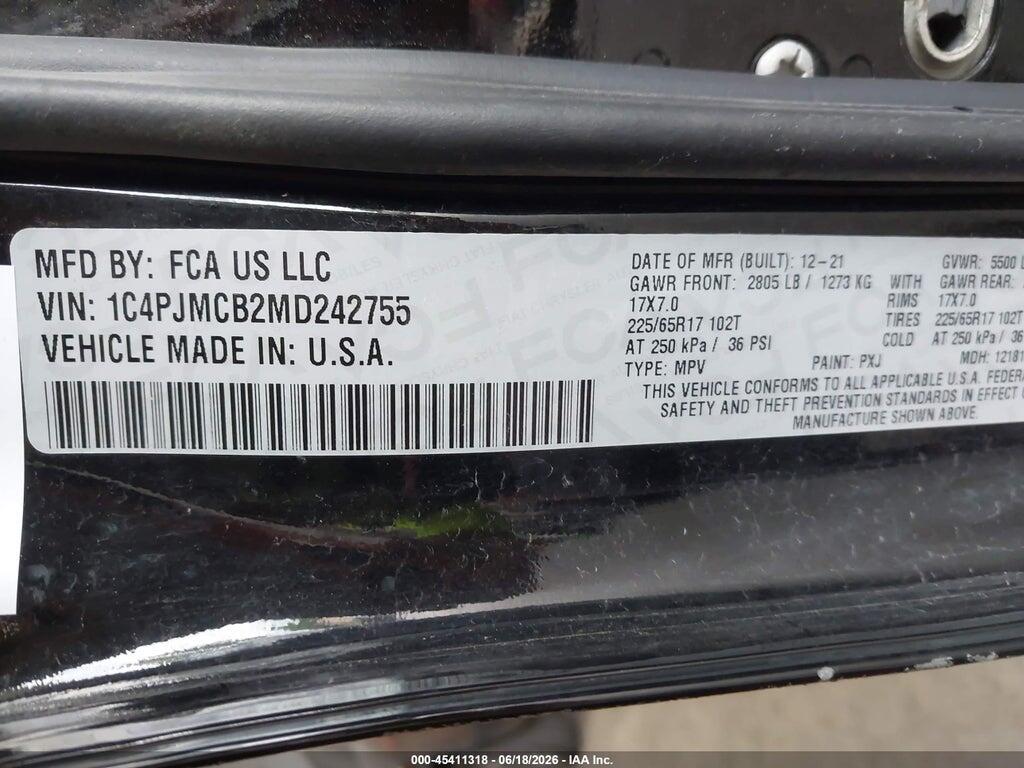 1C4PJMCB2MD242755 2021 JEEP CHEROKEE photo no. 9