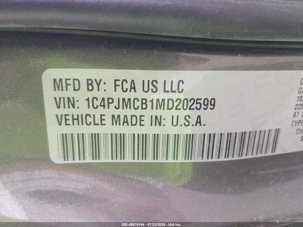 1C4PJMCB1MD202599 2021 JEEP CHEROKEE photo no. 9