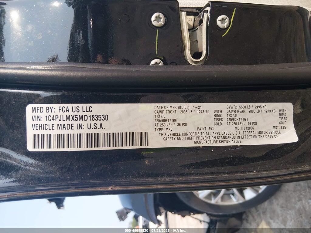 1C4PJLMX5MD183530 2021 JEEP CHEROKEE photo no. 9