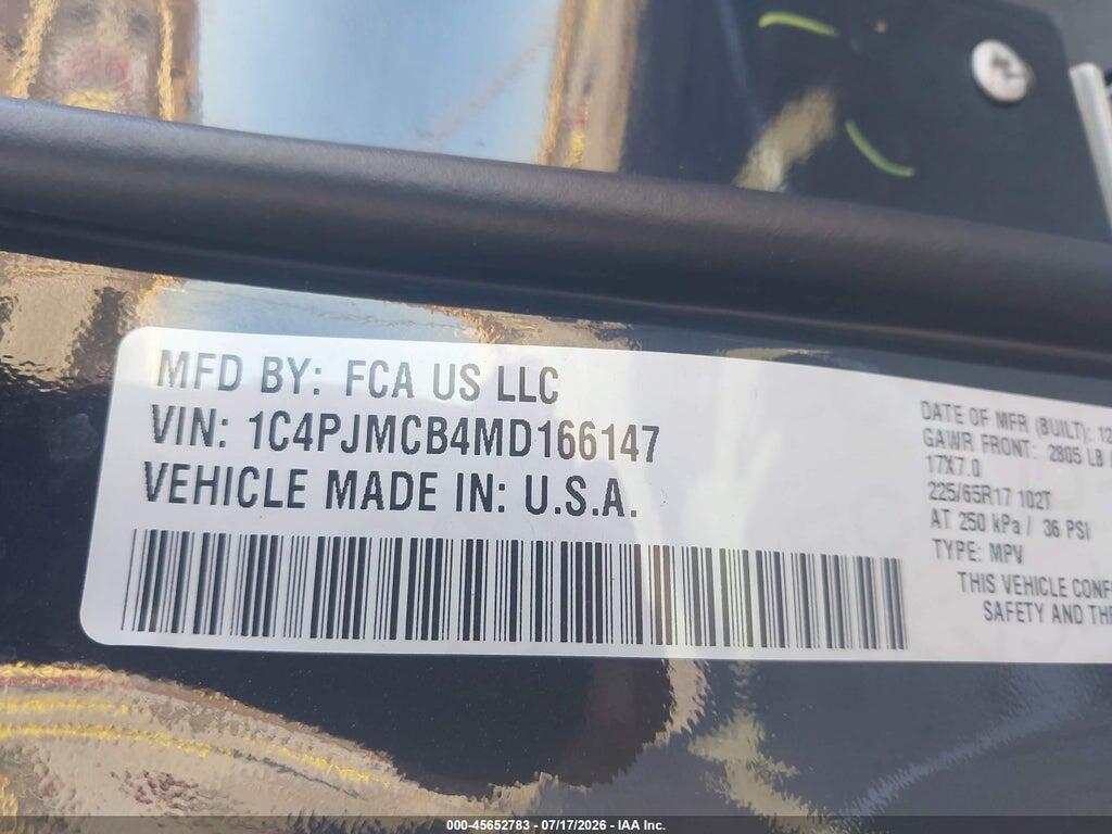 1C4PJMCB4MD166147 2021 JEEP CHEROKEE photo no. 9
