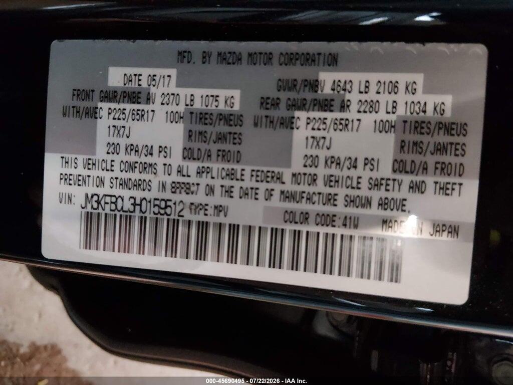 JM3KFBCL3H0159512 2017 MAZDA CX-5 photo no. 9