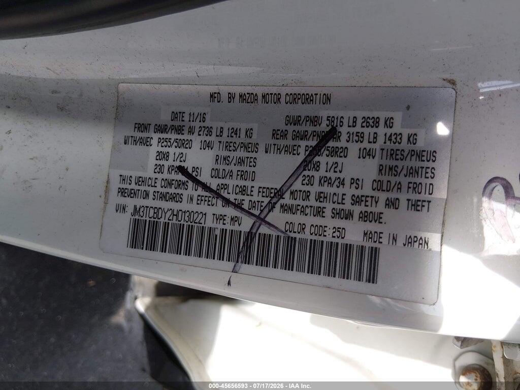 JM3TCBDY2H0130221 2017 MAZDA CX-9 photo no. 9