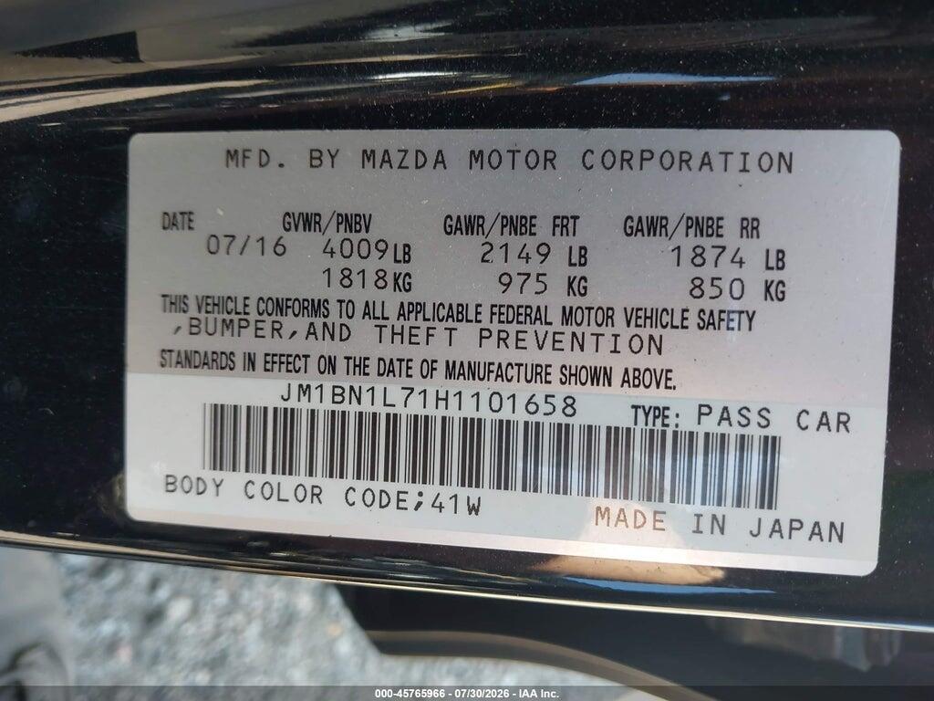 JM1BN1L71H1101658 2017 MAZDA MAZDA3 photo no. 9