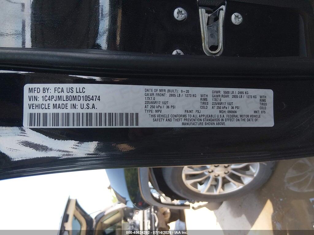 1C4PJMLB0MD105474 2021 JEEP CHEROKEE photo no. 9