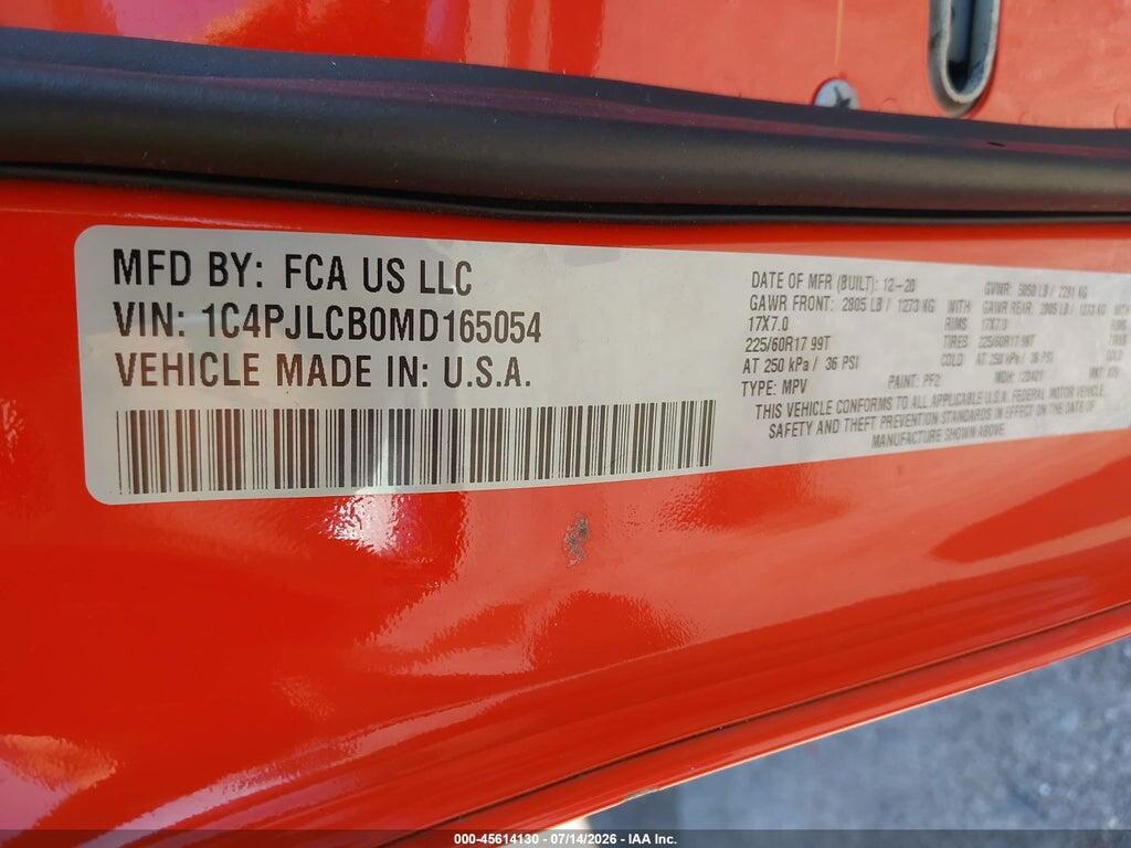 1C4PJLCB0MD165054 2021 JEEP CHEROKEE photo no. 9