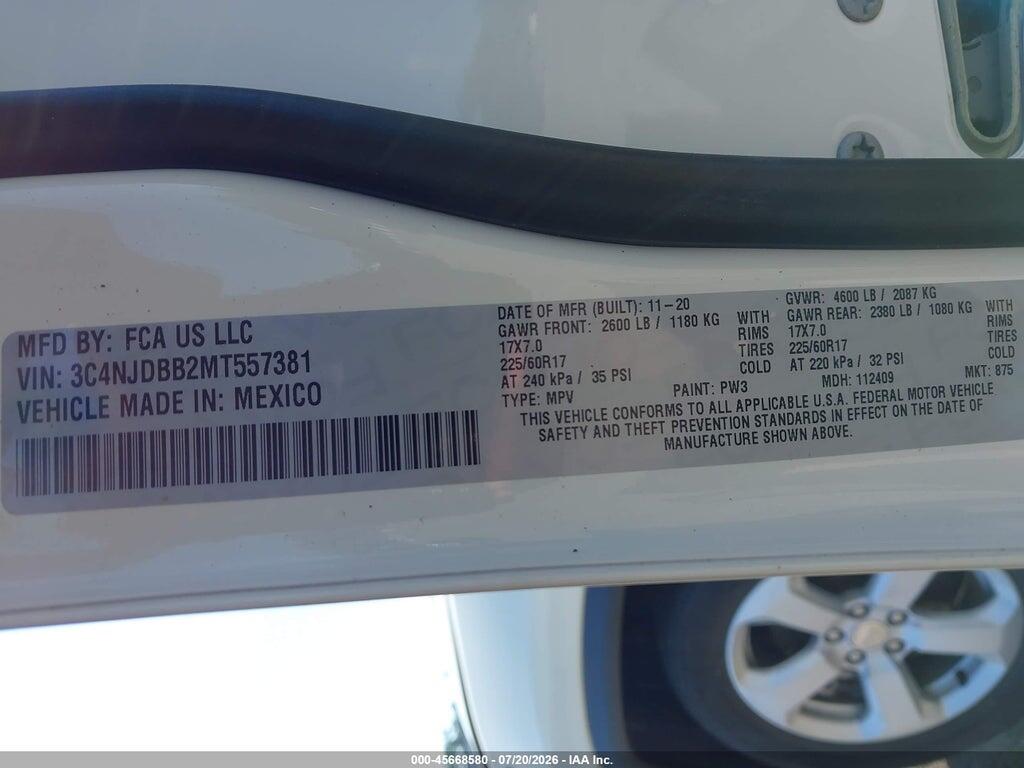 3C4NJDBB2MT557381 2021 JEEP COMPASS photo no. 9