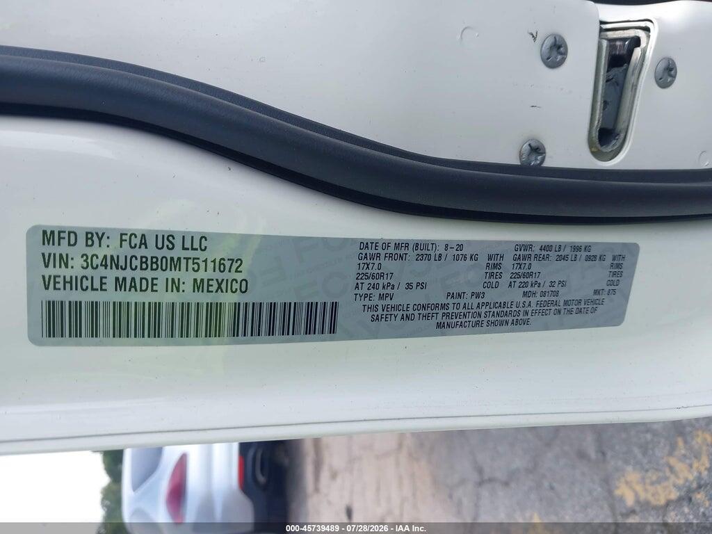 3C4NJCBB0MT511672 2021 JEEP COMPASS photo no. 9