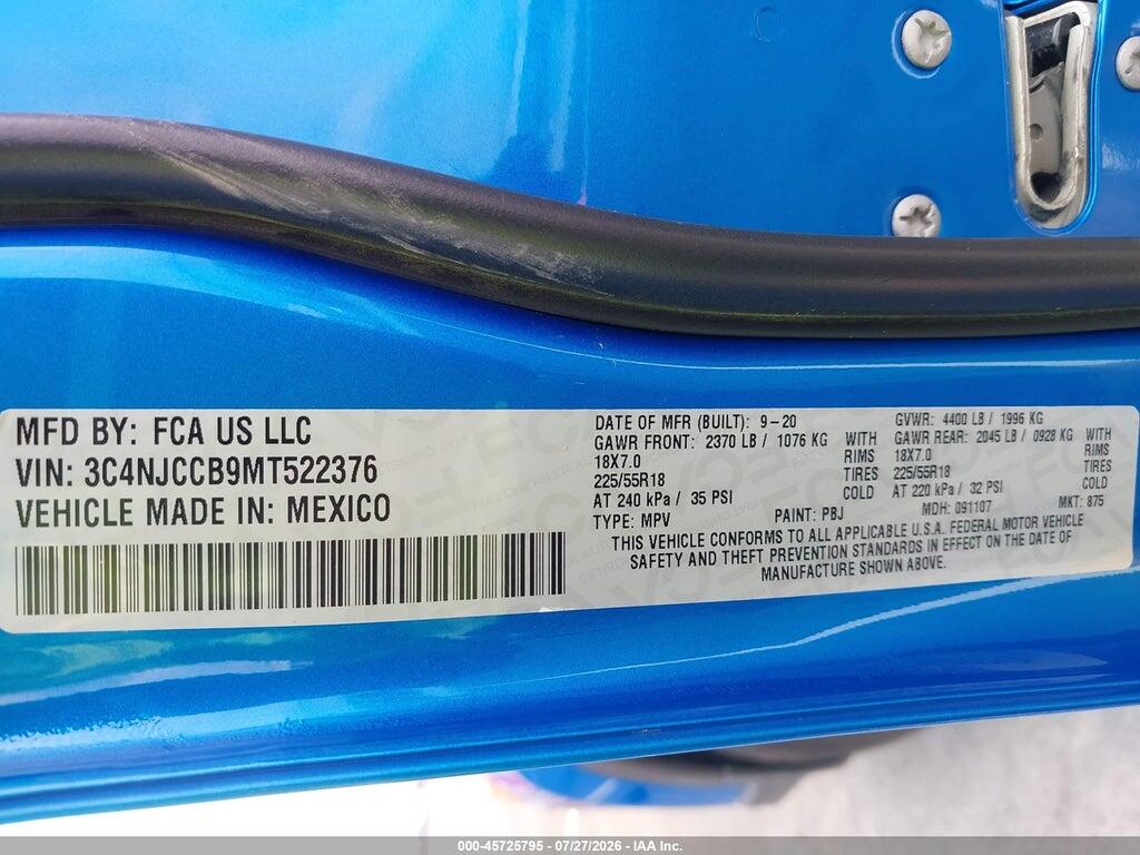 3C4NJCCB9MT522376 2021 JEEP COMPASS photo no. 9